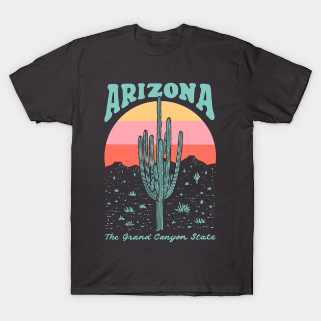 Arizona Saguaro Desert Cactus The Grand Canyon State T-Shirt by lorenklein